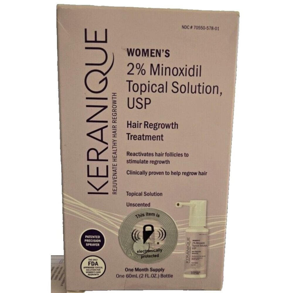 Keranique Women's 2% Minoxidil Hair Regrowth Spray Solution 30 Day Supply Sealed